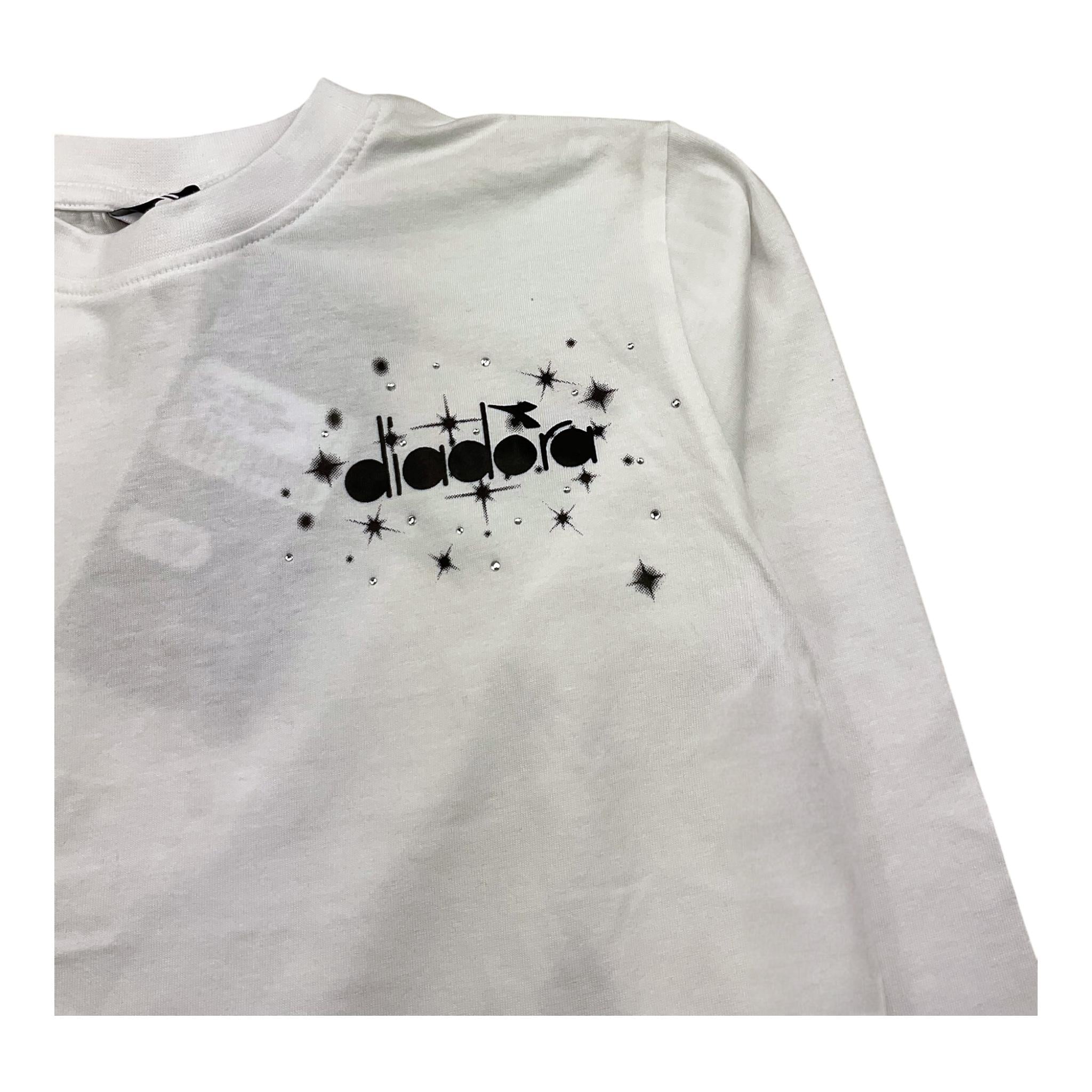 DIADORA shirt girocollo tinta unita con stampa logo Bianco per Bambina F4DIBGTH099 BIANCO DIADORA 