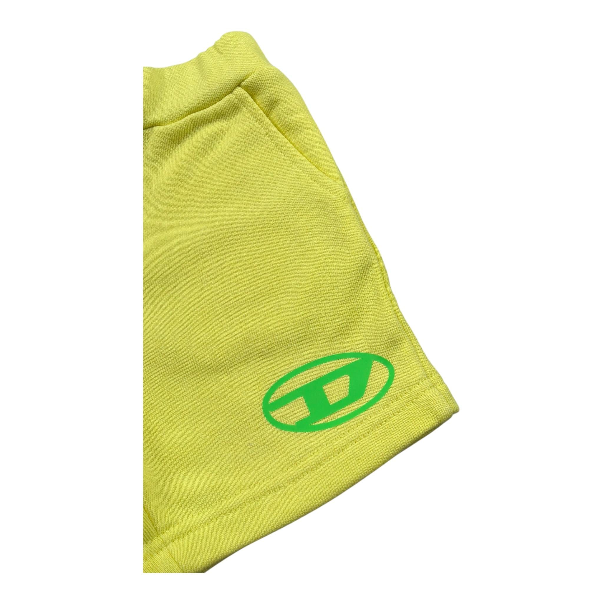 Diesel Bermuda In Felpa Tinta Unita con Logo per Neonato K00510 GIALLO DIESEL 