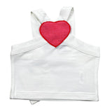 Piccola Ludo Top Tinta Unita con Applicazione per Bambina BS10WB001 BIANCO PICCOLA LUDO 