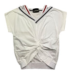 Iceberg T-Shirt Scollo A V Tinta Unita per Bambina TSICE4162J BIANCO ICEBERG 