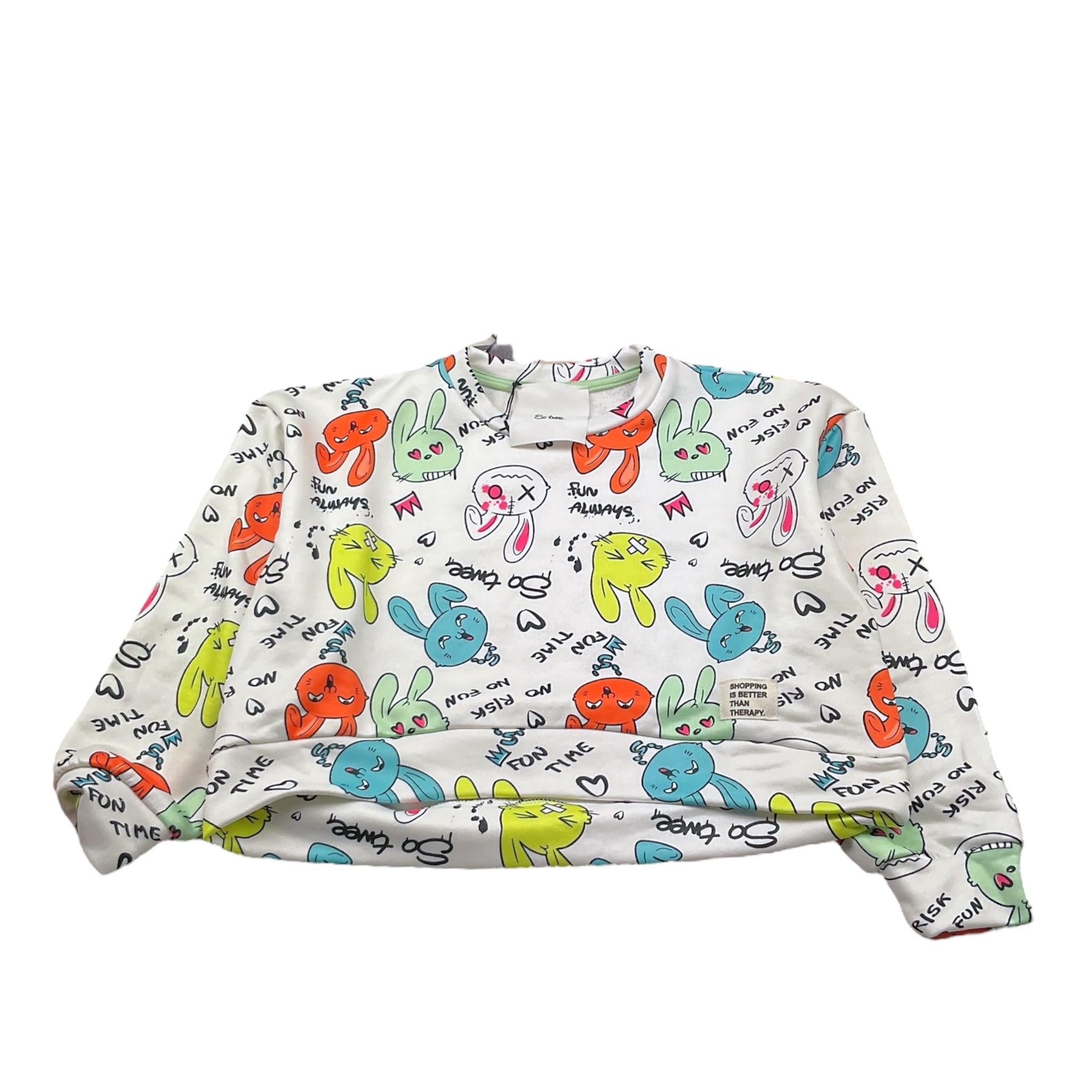 So Twee By Miss Grant Felpa Tinta Unita Girocollo con Stampa per Bambina ST0086 BIANCO SO TWEE BY MISS GRANT 