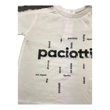 Cesare Paciotti T-Shirt Tinta Unita Girocollo con Stampa Logo Bianco per Neonato