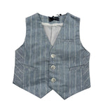Manuel & Frank Gilet Tinta Unita con Bottoni E Fantasia A Righe per Bambino MF5193N AZZURRO MANUEL & FRANK 