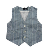 Manuel & Frank Gilet Tinta Unita con Bottoni E Fantasia A Righe per Bambino MF5193N AZZURRO MANUEL & FRANK 