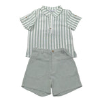 Babidu Completo 2 Pezzi Camicia-Bermuda per Bambino 40409 BIANCO/VERDE BABIDU 