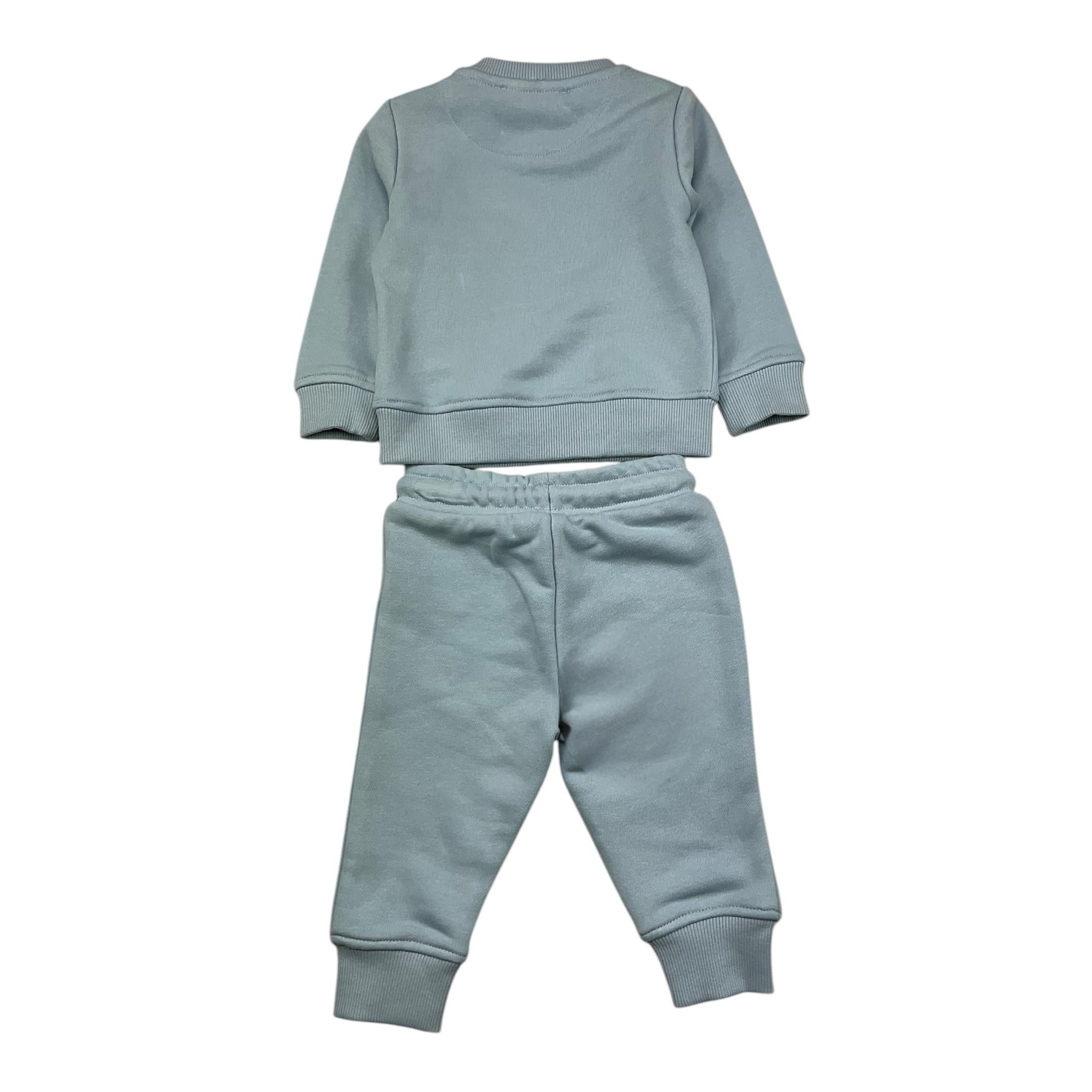 TRUSSARDI completo 2 pezzi felpa-pantalone tinta unita Azzurro per Neonato TIA25001 AZZURRO TRUSSARDI 