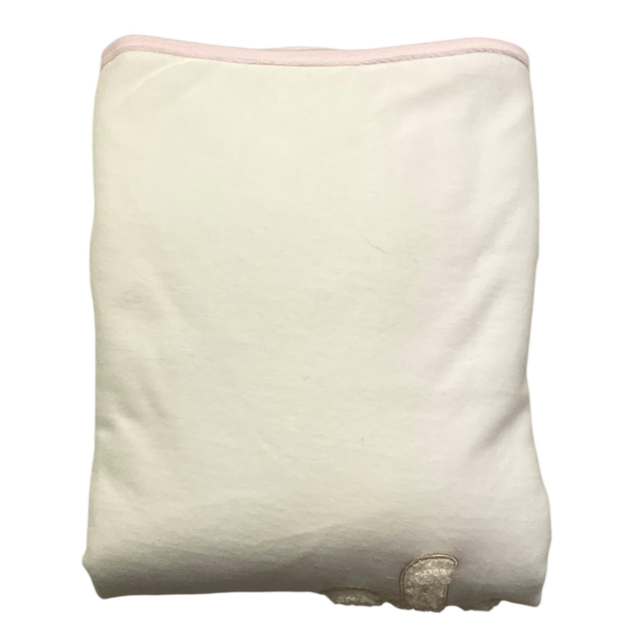 LE BEBE' coperta tinta unita con ricami in ciniglia Bianco per Neonata LBG6167 BIANCO LE BEBE' 