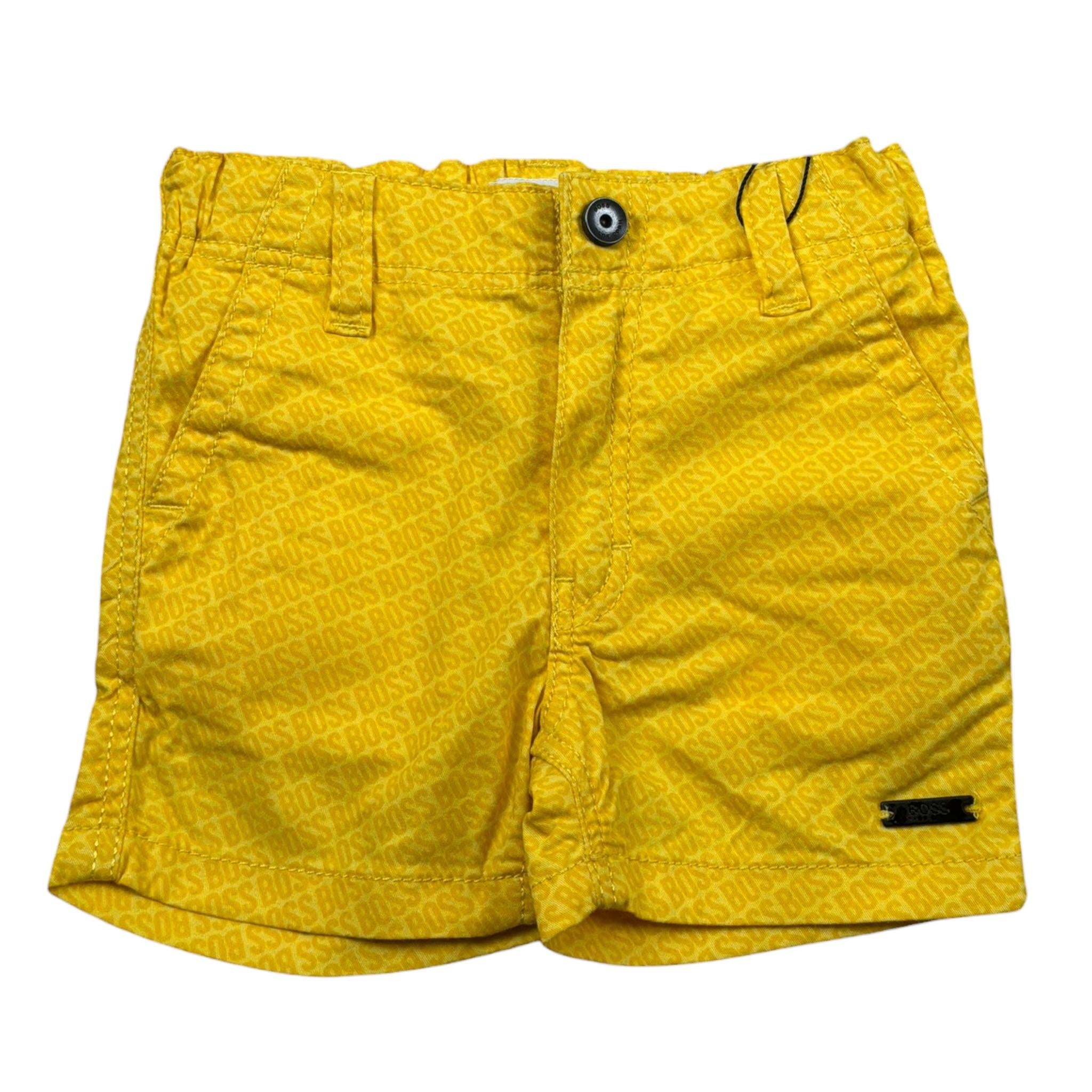 Boss Bermuda Tinta Unita con Logo per Neonato J04391 GIALLO BOSS 