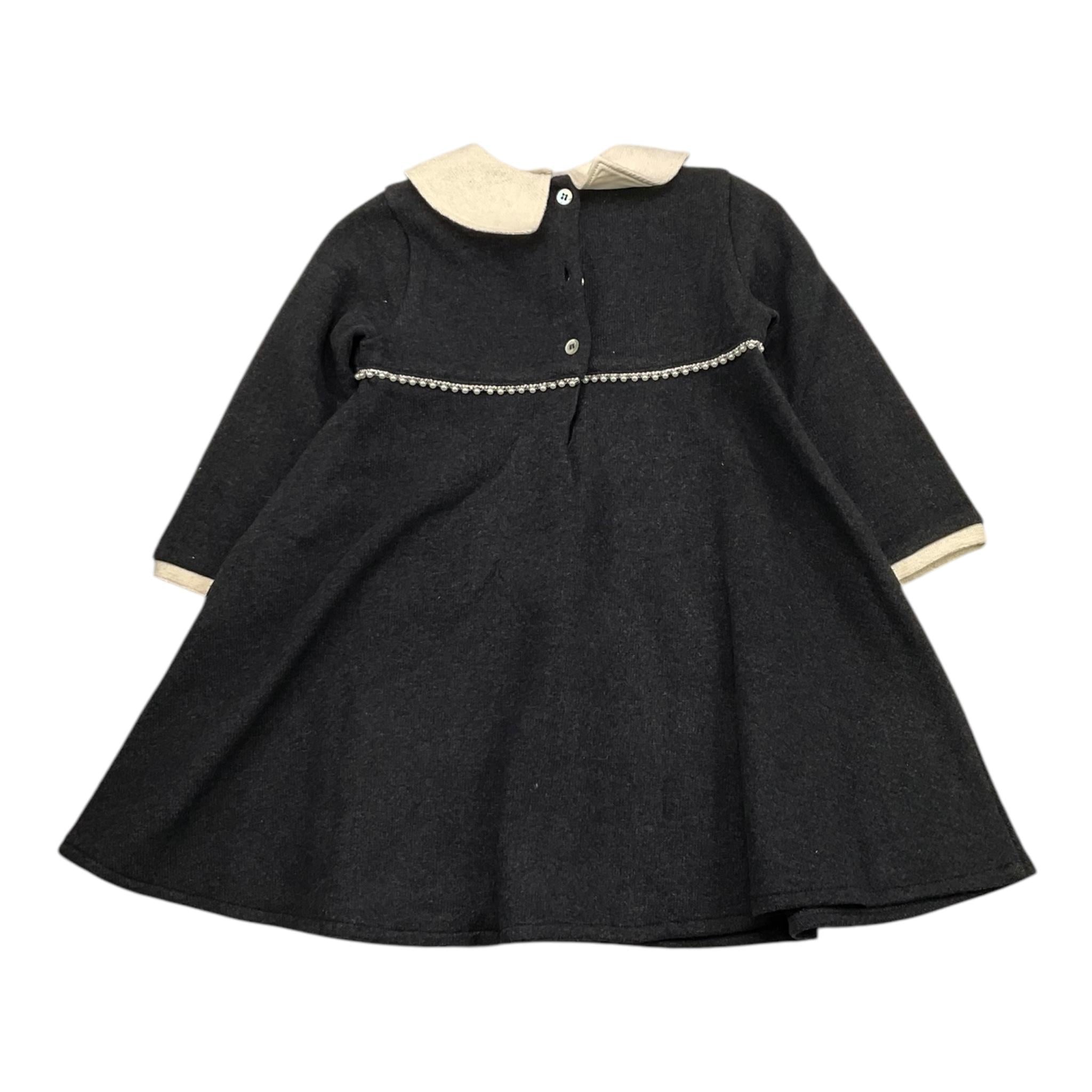 ZHOE & TOBIAH abito tinta unita con colletto Nero per Neonata KTT18 NERO ZHOE & TOBIAH 