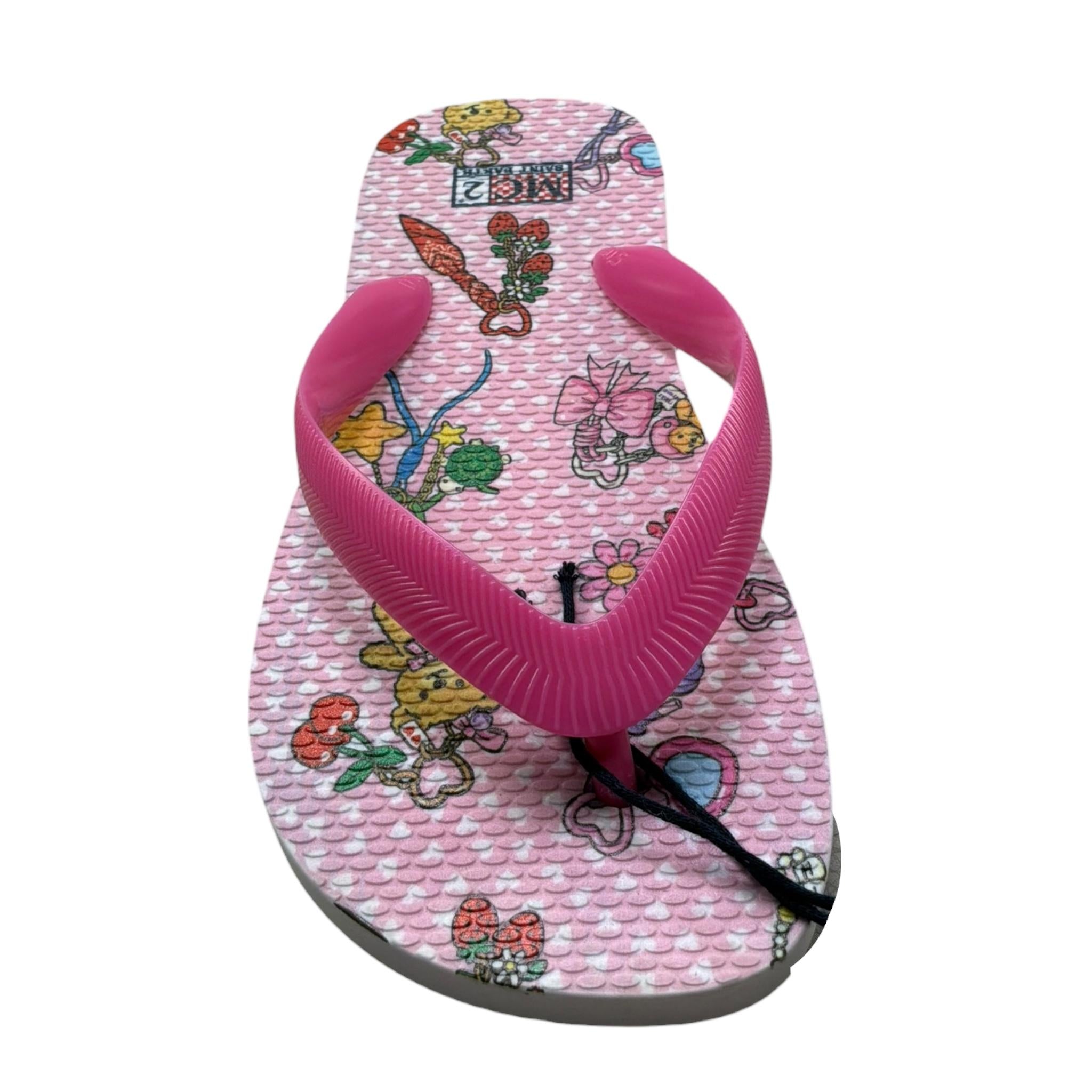 Saint Barth Infradito Tinta Unita con Stampa per Bambina 00518L ROSA SAINT BARTH 