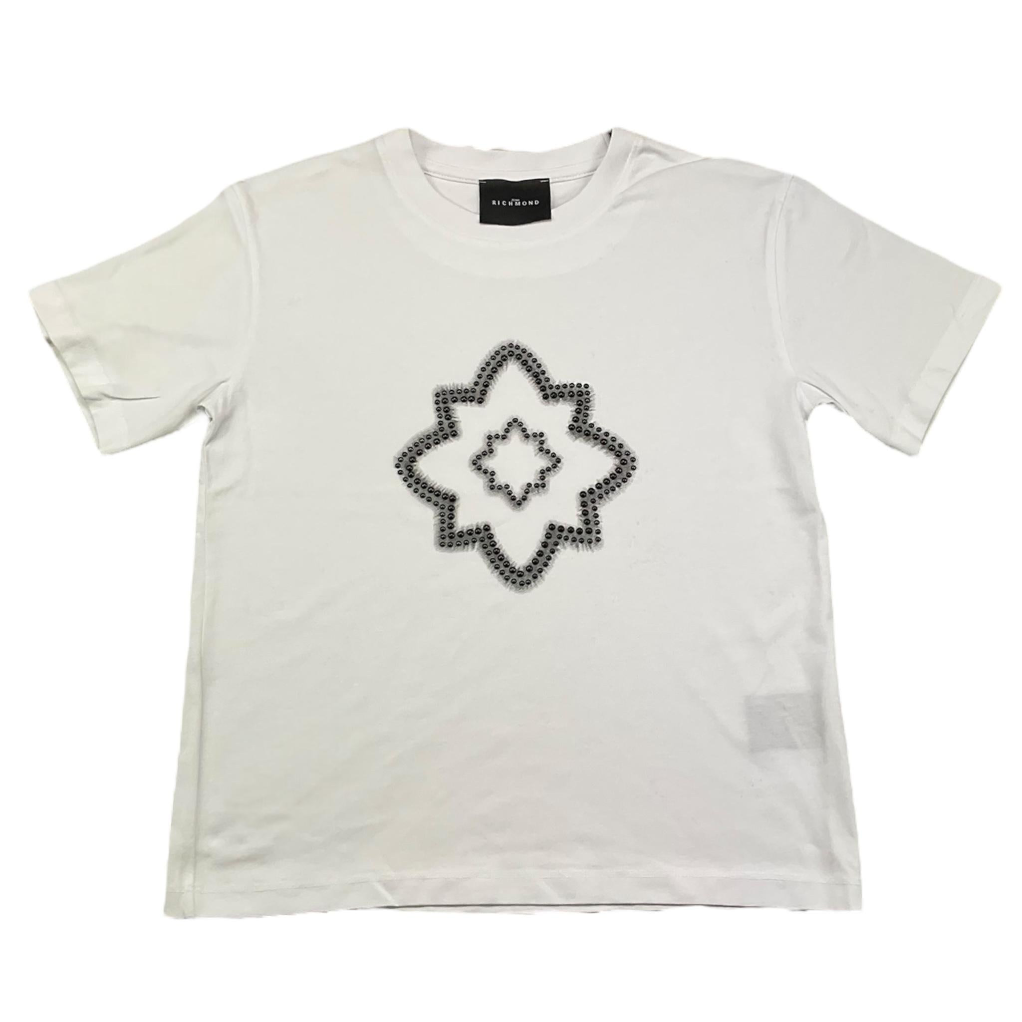 JOHN RICHMOND t-shirt girocollo tinta unita con applicazioni Bianco per Bambino RBA25077TS BIANCO JOHN RICHMOND 