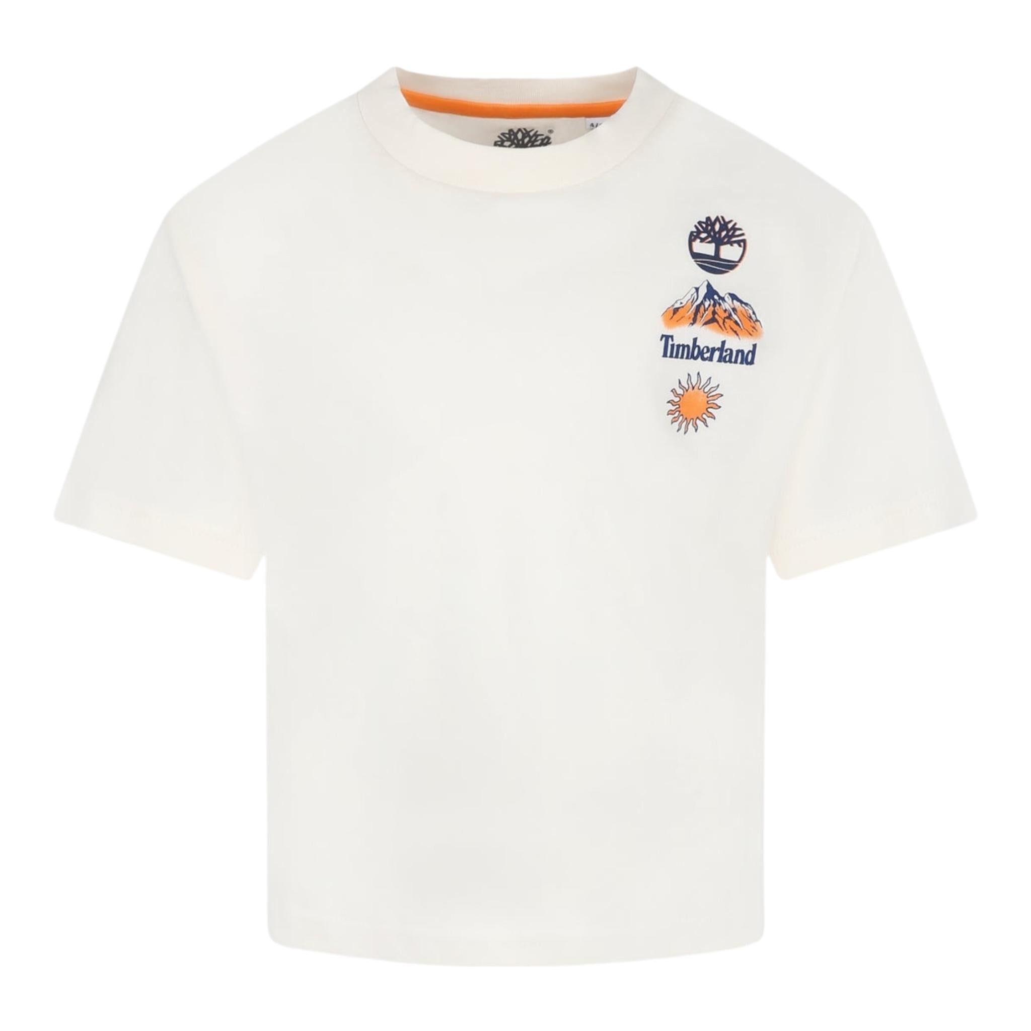 Timberland T-Shirt Girocollo Tinta Unita con Stampa per Bambino T60434 PANNA TIMBERLAND 