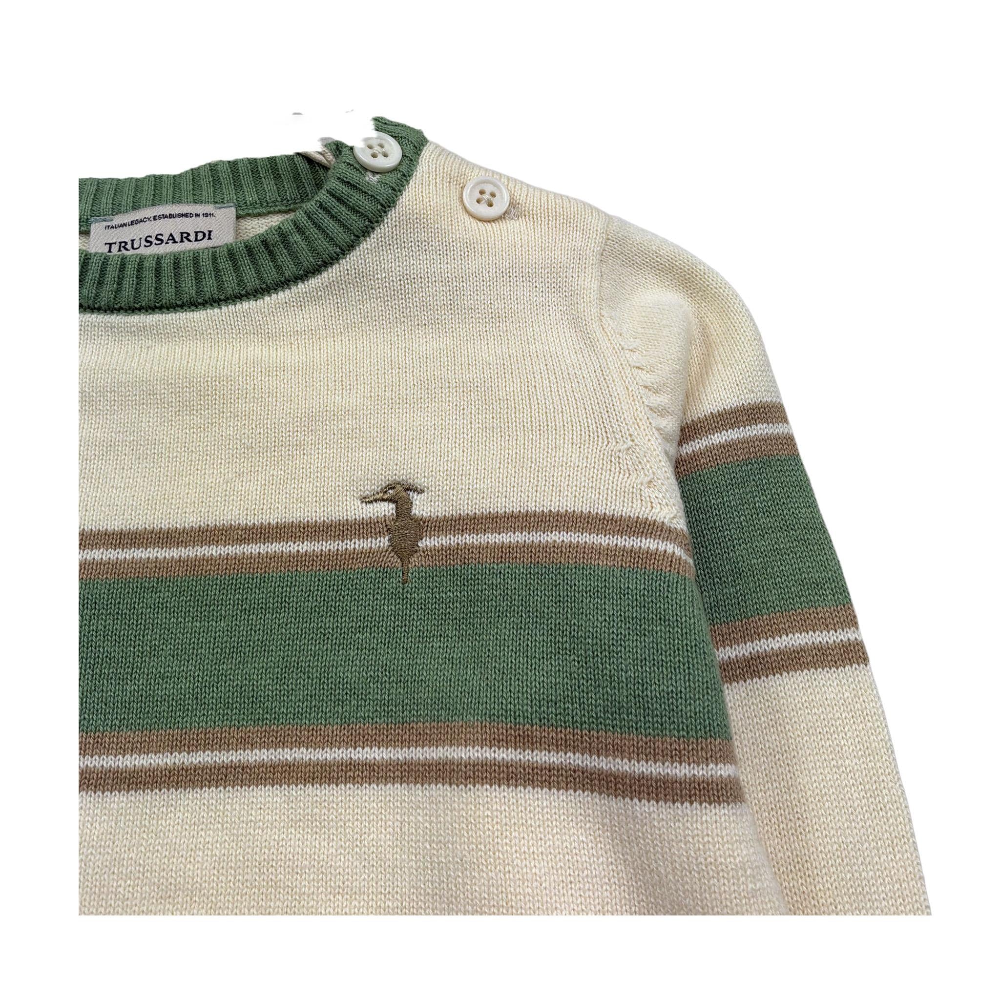 Trussardi Maglia Girocollo Tinta Unita  per Neonato TIP26053MA PANNA TRUSSARDI 