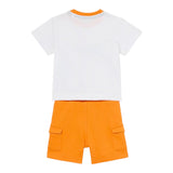 Guess Complet 2 Pezzi T-Shirt-Bermuda Bicolore per Neonato I5GG14K8HM4 BIANCO/ARANCIONE GUESS 