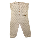 Wedoble Tutina Giromanica Tinta Unita Con Trafori Beige Per Neonata