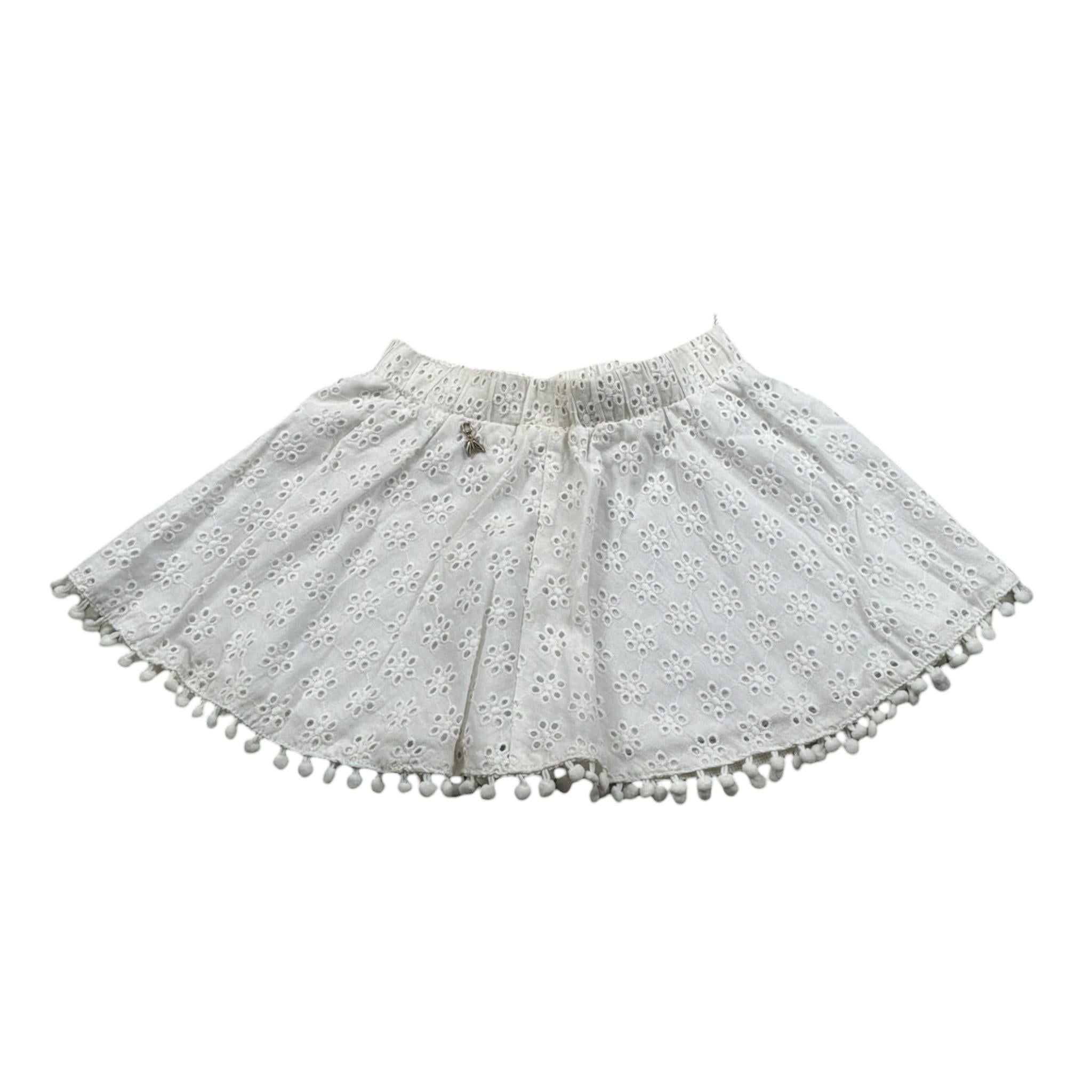 Patrizia Pepe Gonna tinta unita In Pizzo Sangallo Bianco per Neonata PNFGO02 BIANCO PATRIZIA PEPE 