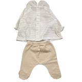 Barcellino Completo 2 Pezzi Shirt-Ghettina Bicolore per Neonata 9418 BIANCO/BEIGE BARCELLINO 