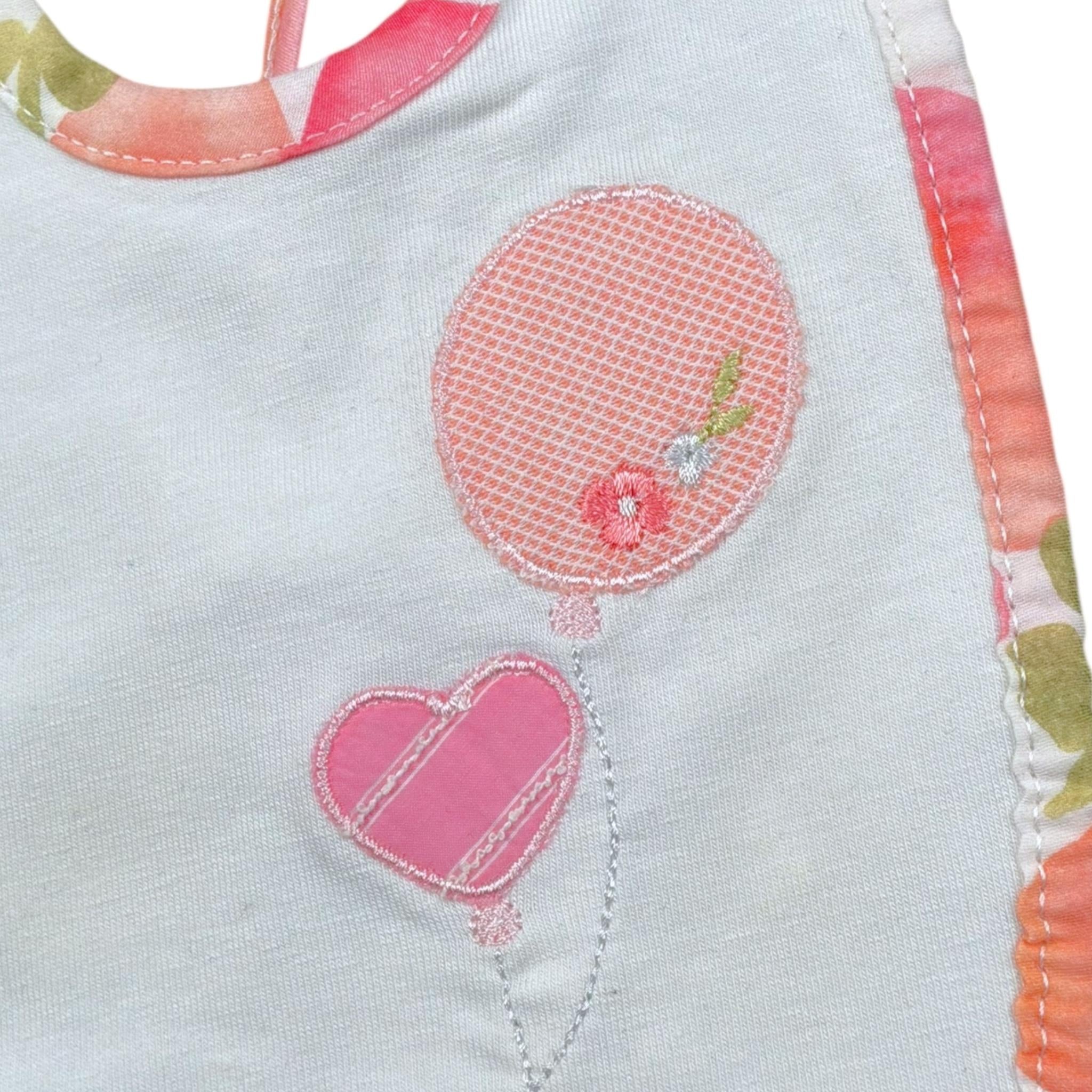 Lalalu' Bavetta Tinta Unita con Stampa per Neonata BAVL17P BIANCO LALALU' 