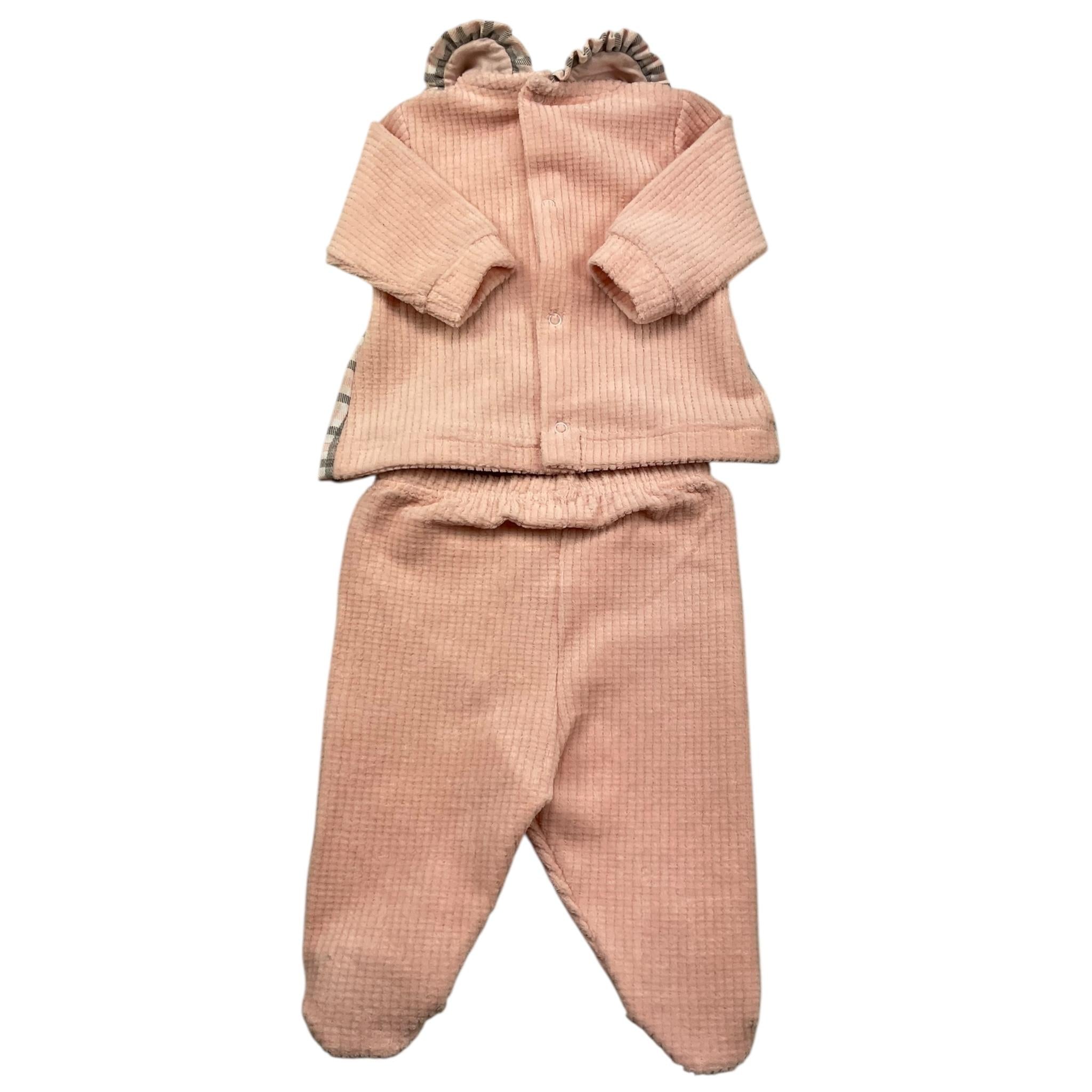 BABY VIP complet 2 pezzi shirt-ghettina bicolore Rosa per Neonata T3810 ROSA BABY VIP 
