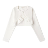 Sarabanda Coprispalle Tinta Unita con Bottone Brillantini per Neonata 0B455N BIANCO SARABANDA 