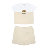 Moschino Completo 2 Pezzi T-Shirt-Bermuda Bicolore per Neonato MUG01F BIANCO/BEIGE MOSCHINO 