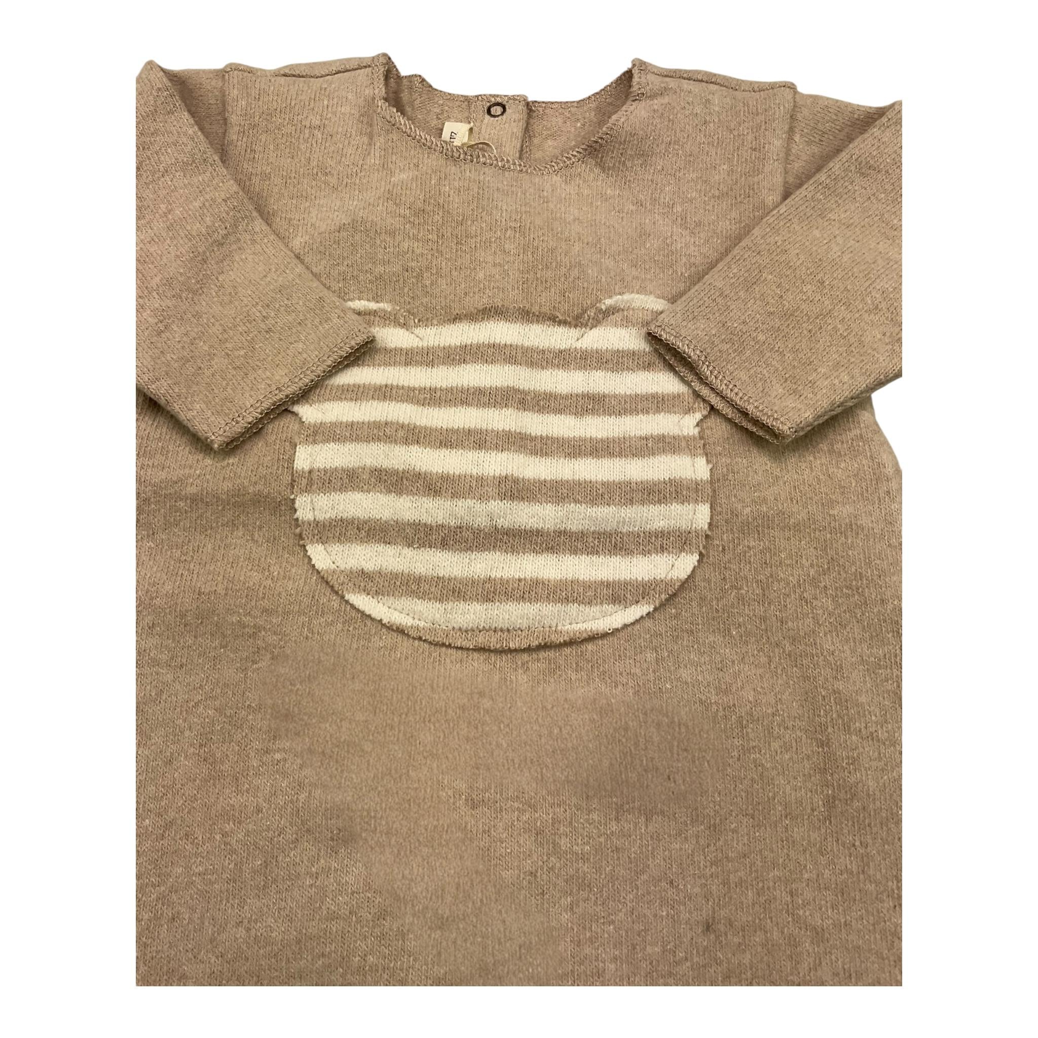 ZHOE & TOBIAH tutina tinta unita con stampa Beige per Neonato KTT6 BEIGE ZHOE & TOBIAH 