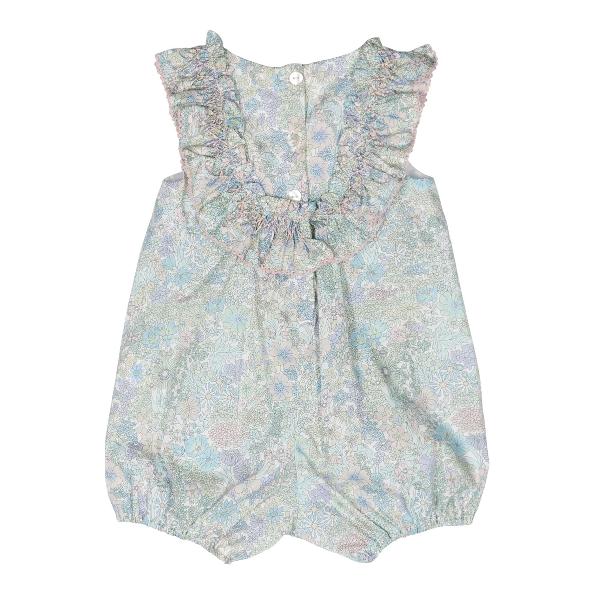 Tartine Et Chocolat Pagliaccetto Tinta Unita con Fantasia Fiori per Neonata TY33020 BIANCO TARTINE ET CHOCOLAT 