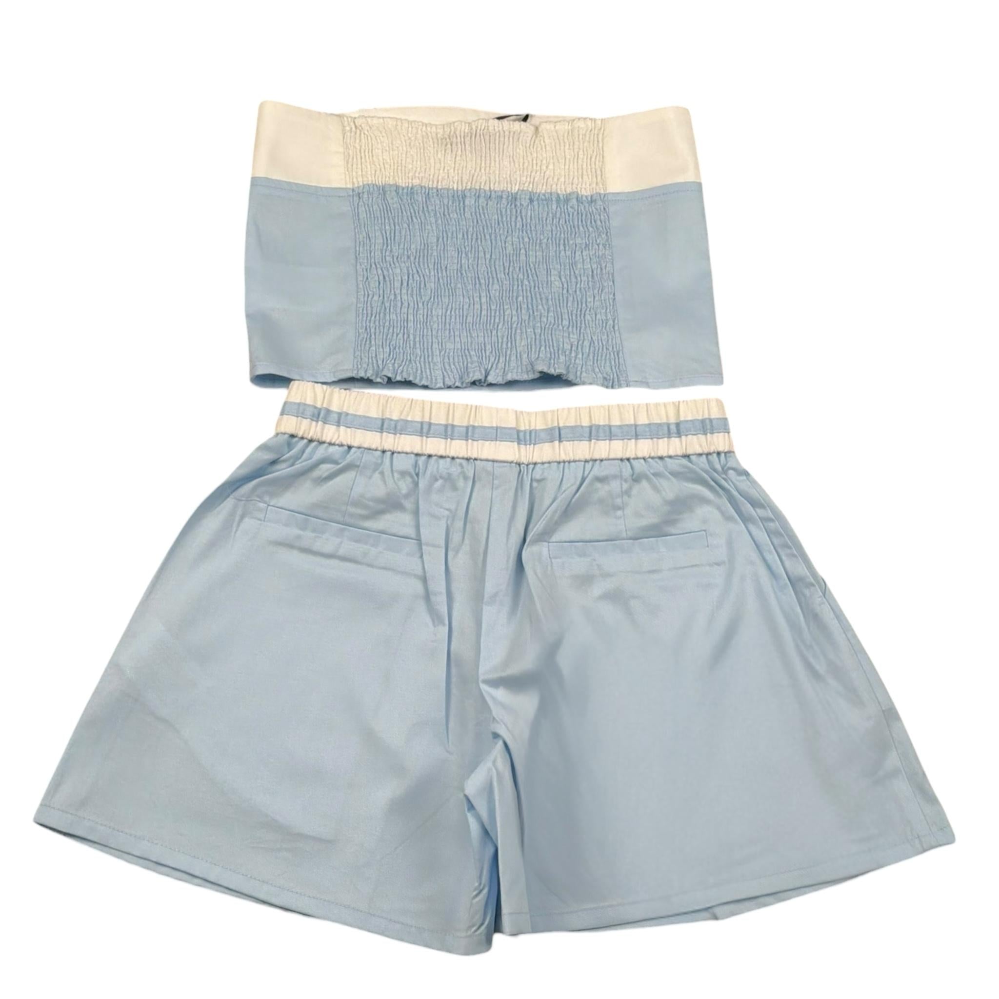 Fun & Fun Completo 2 Pezzi Top-Short Tinta Unita per Bambina 29271 AZZURRO FUN & FUN 