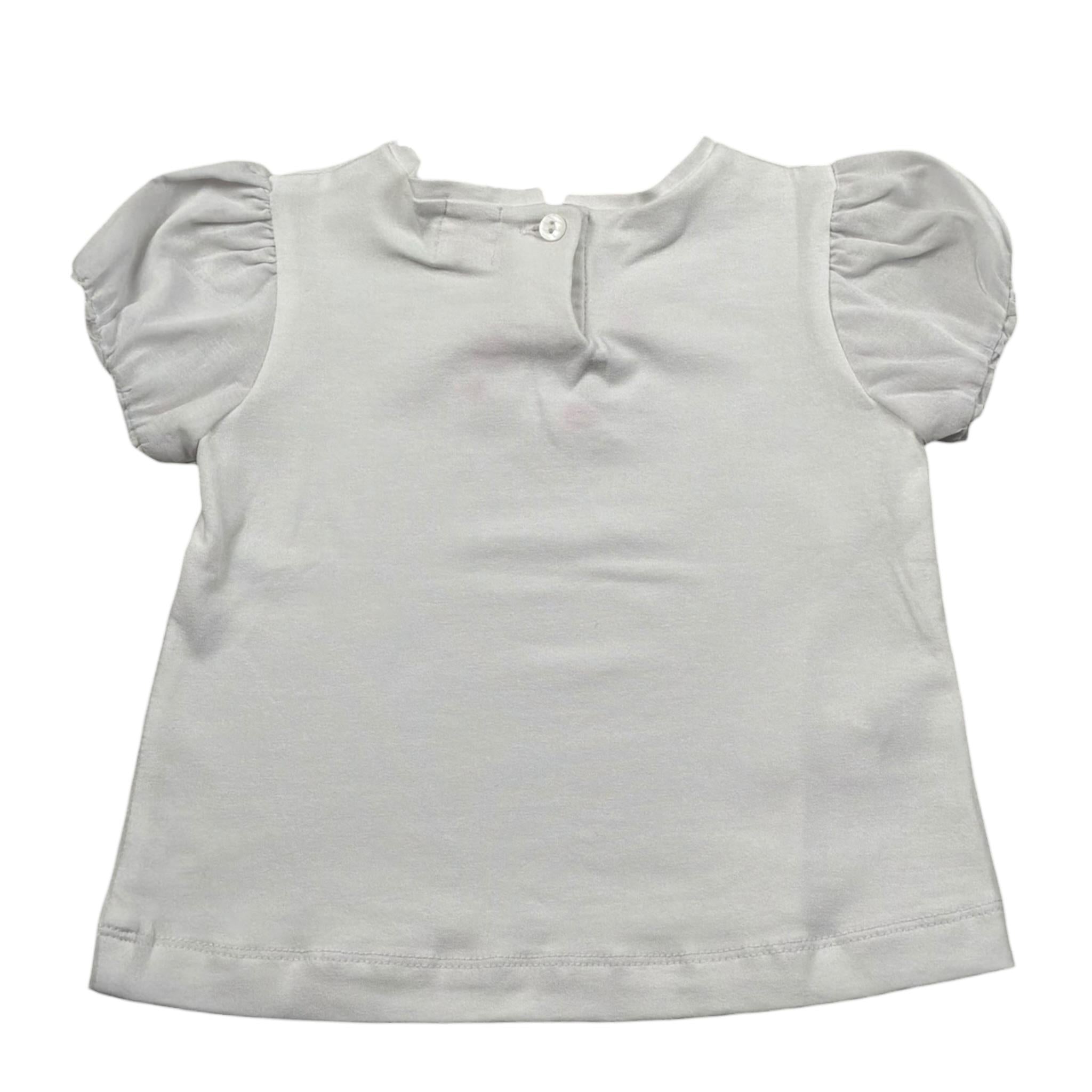 Isi Baby T-Shirt Girocollo tinta unita con Ricami Bianco per Neonata S25I111CAJJ BIANCO ISI BABY 