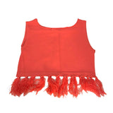 Fun & Fun Completo 2 Pezzi Top Tinta Unita con Frange-Gonna per Bambina FBTP01329 ARANCIONE FUN & FUN 