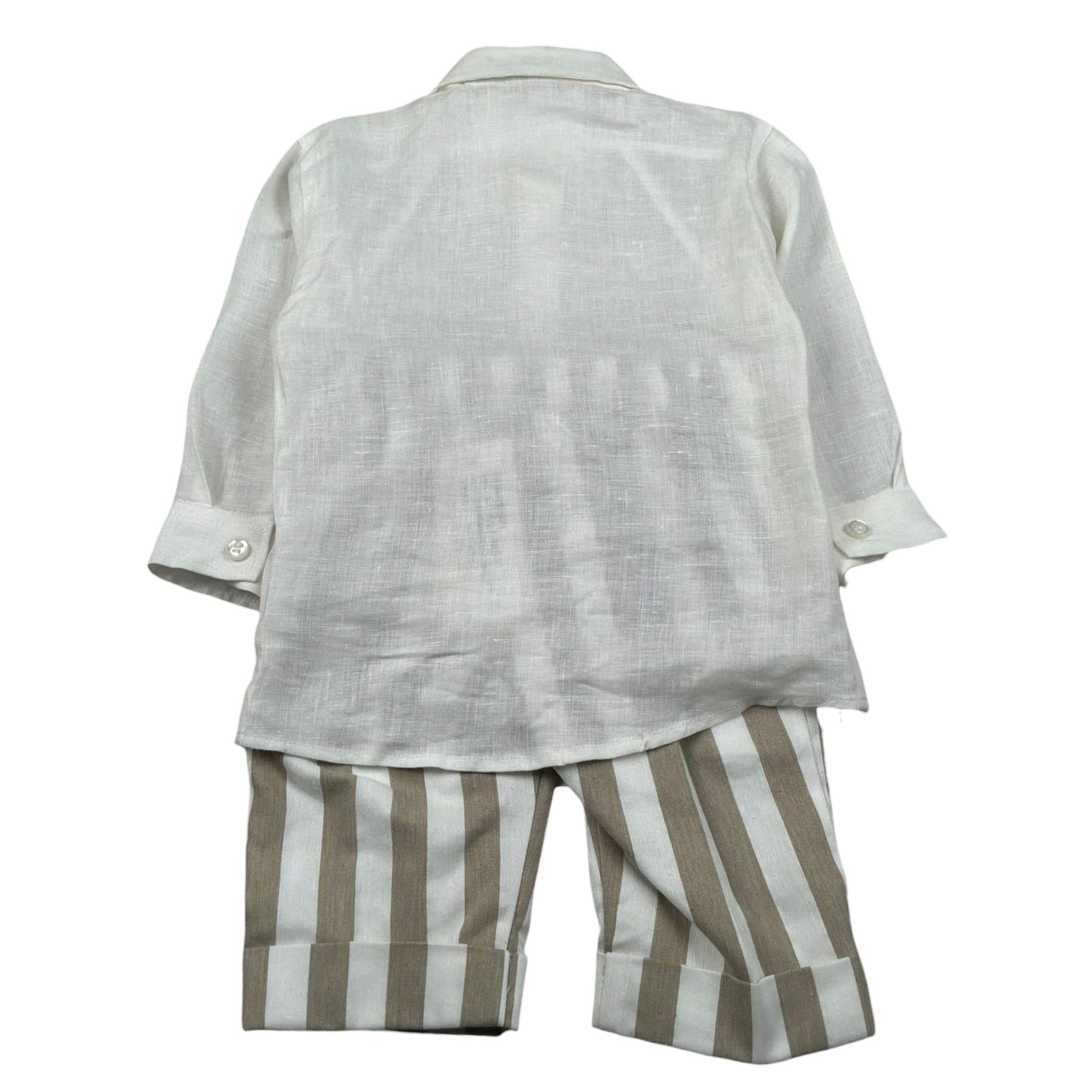 Marlu' Completo 3 Pezzi Camicia-Pantalone-Papillon per Neonato ES2971 PANNA MARLU' 