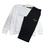 Cesare Paciotti Completo Felpa Girocollo-Pantalone In Tuta Bianco Per Bambino