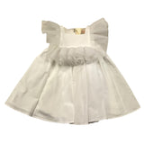 ELISABETTA FRANCHI abito giromanica tinta unita con tulle Bianco per Bambina EGAB165 BIANCO ELISABETTA FRANCHI 