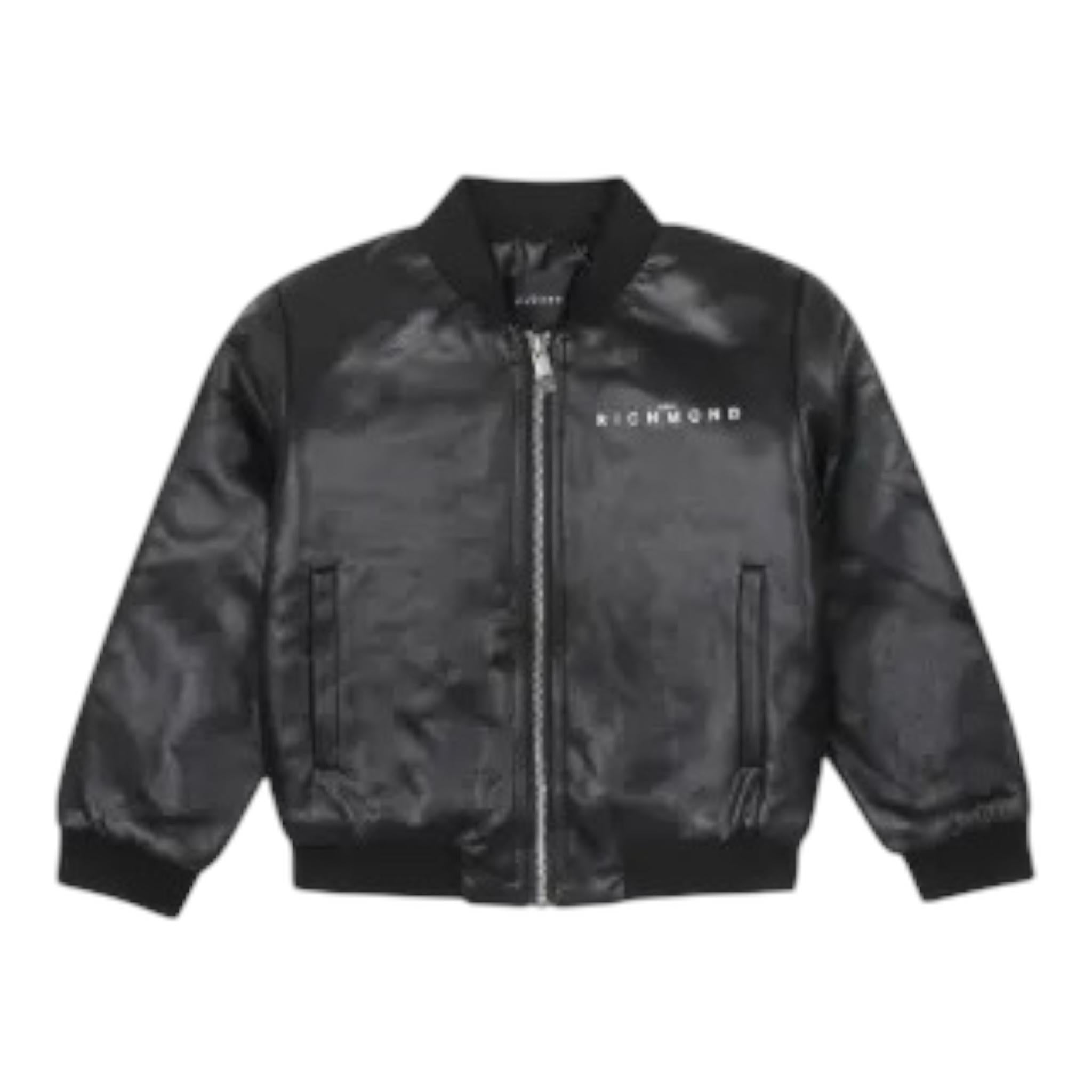 JOHN RICHMOND giubbino in ecopelle tinta unita con zip Nero per Bambino RIA24069GBJ NERO JOHN RICHMOND 