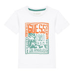 Guess T-Shirt Gircollo Tinta Unita con Stampa per Neonato N5GI16K8HM4X BIANCO GUESS 