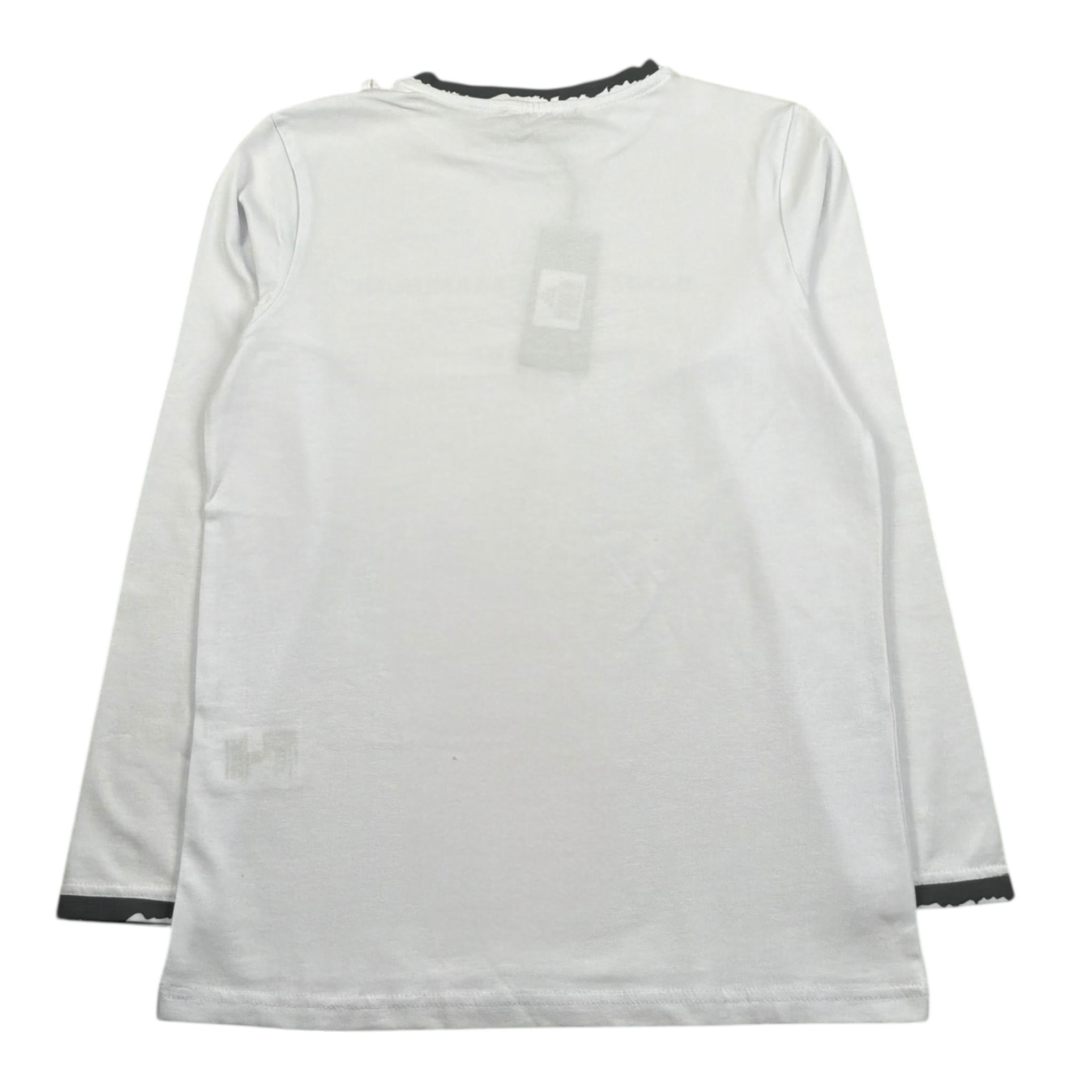 Dsquared2 Shirt Girocollo Tinta Unita con Stampa per Bambino 1231M1362 BIANCO DSQUARED2 