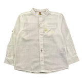 Losan Camicia Manica Lunga Tinta Unita Collo Coreano Bianco per Bambino