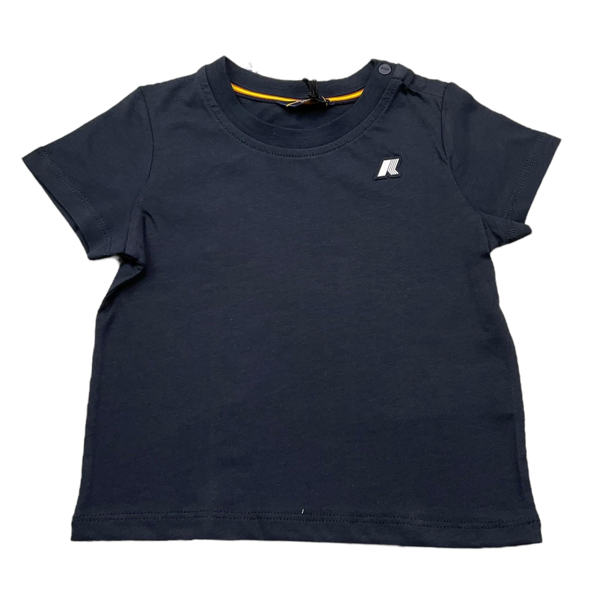 K-Way T-Shirt Girocollo Tinta Unita con Logo per Neonato K4125LW BLU K-WAY 