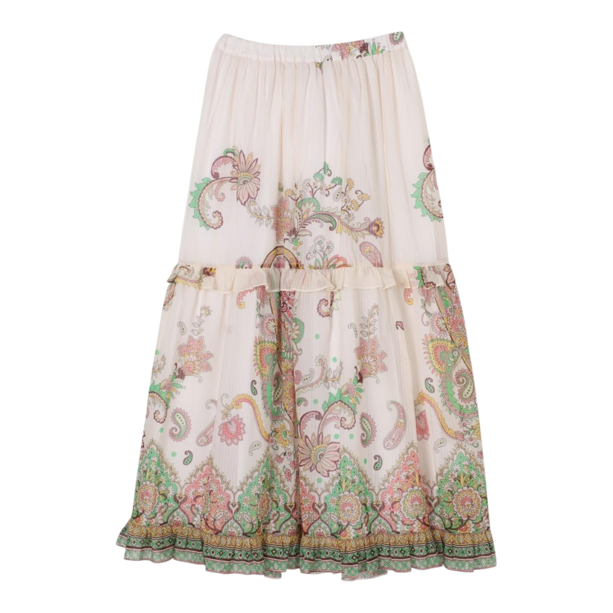 Etro Gonna Tinta Unita con Fantasia per Bambina GW7A64 PANNA ETRO 