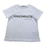 Hinnominate T-Shirt Girocollo Tinta Unita con Stampa Bianco per Bambina