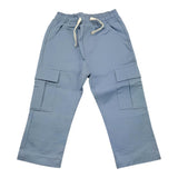 M+E' Pantalone Tinta Unita con Elastico In Vita Celeste per Bambino