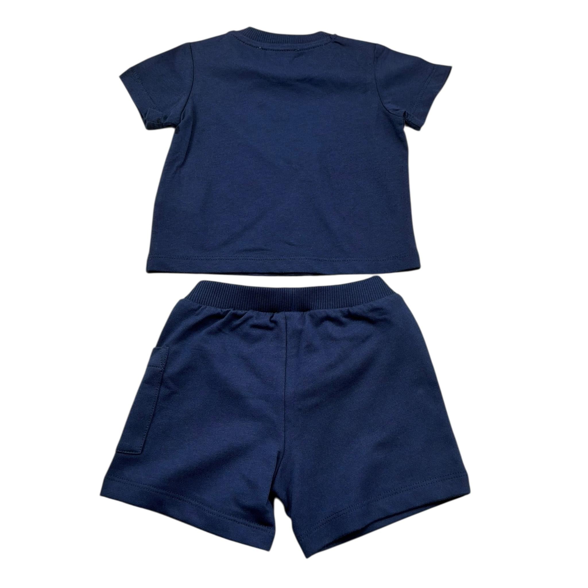 Moschino Completo 2 Pezzi T-Shirt-Bermuda Tinta Unita per Neonato MUG01U BLU MOSCHINO 