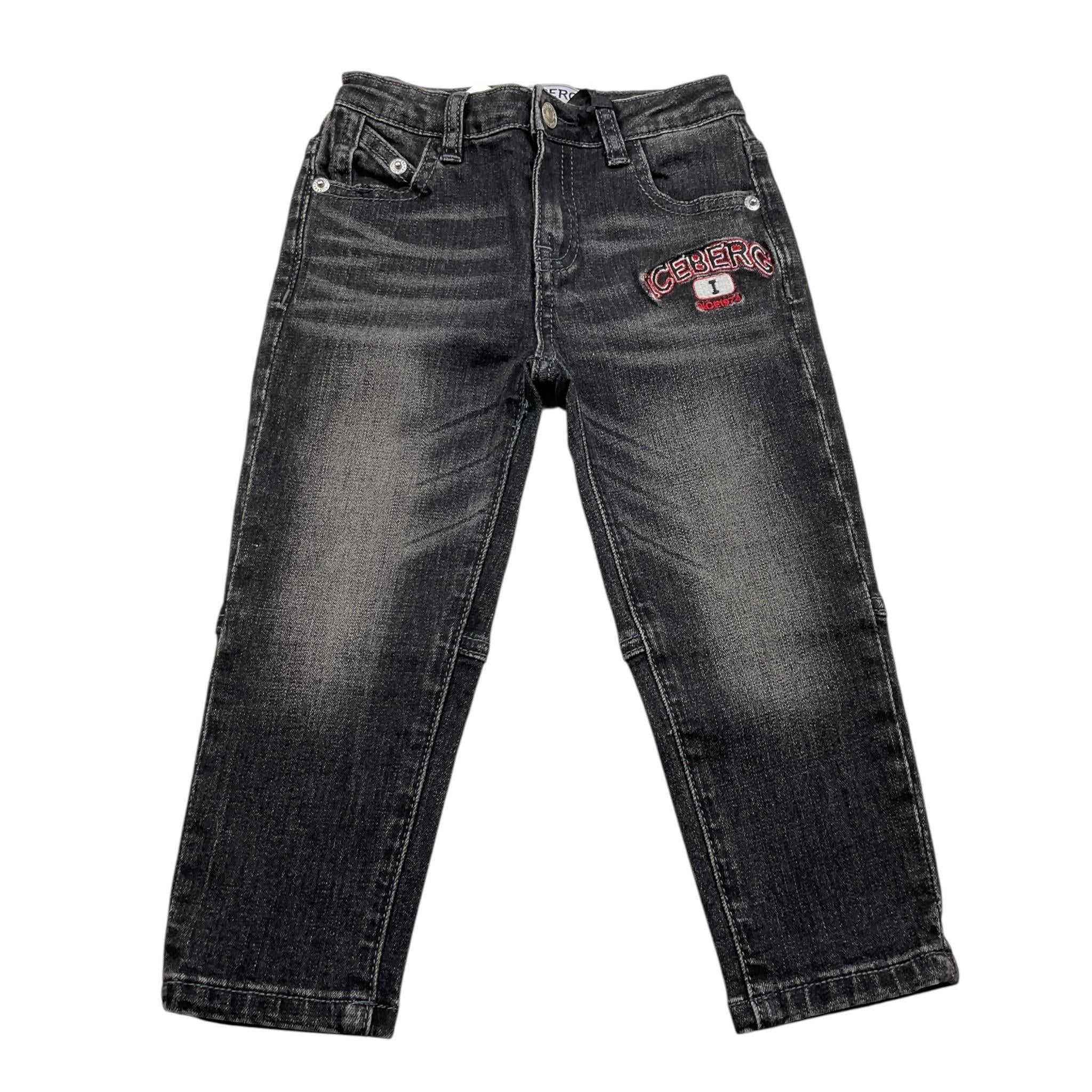 ICEBERG jeans tinta unita con girovita regolabile Nero per Neonato PTICE5308BXXX NERO ICEBERG 