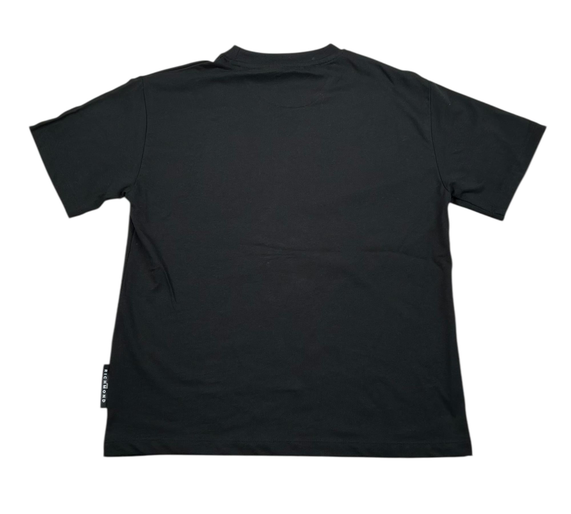 John Richmond T-Shirt Girocollo Tinta Unita con Stampa per Bambino RBP26089TS NERO JOHN RICHMOND 