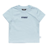 K-Way T-Shirt Girocollo Tinta Unita con Logo per Neonato K11613WXX AZZURRO K-WAY 