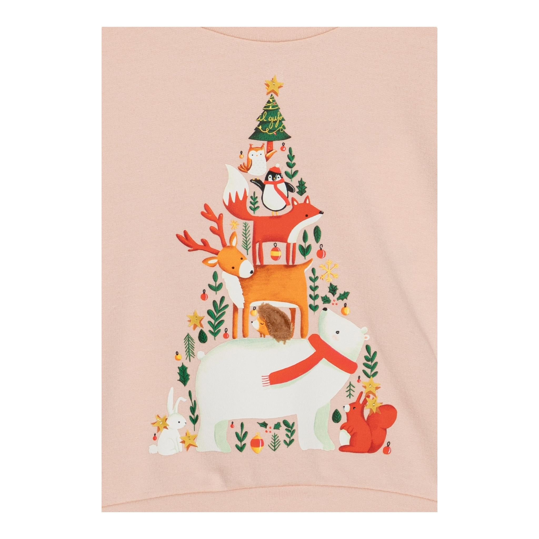 IL GUFO felpa chiusa girocollo tinta unita con stampa in contrasto Rosa per Bambina A24MF291M0100 ROSA IL GUFO 