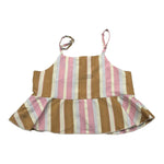 Kaos Top Tricolore con Fantasia A Righe per Bambina KA131 BEIGE KAOS 