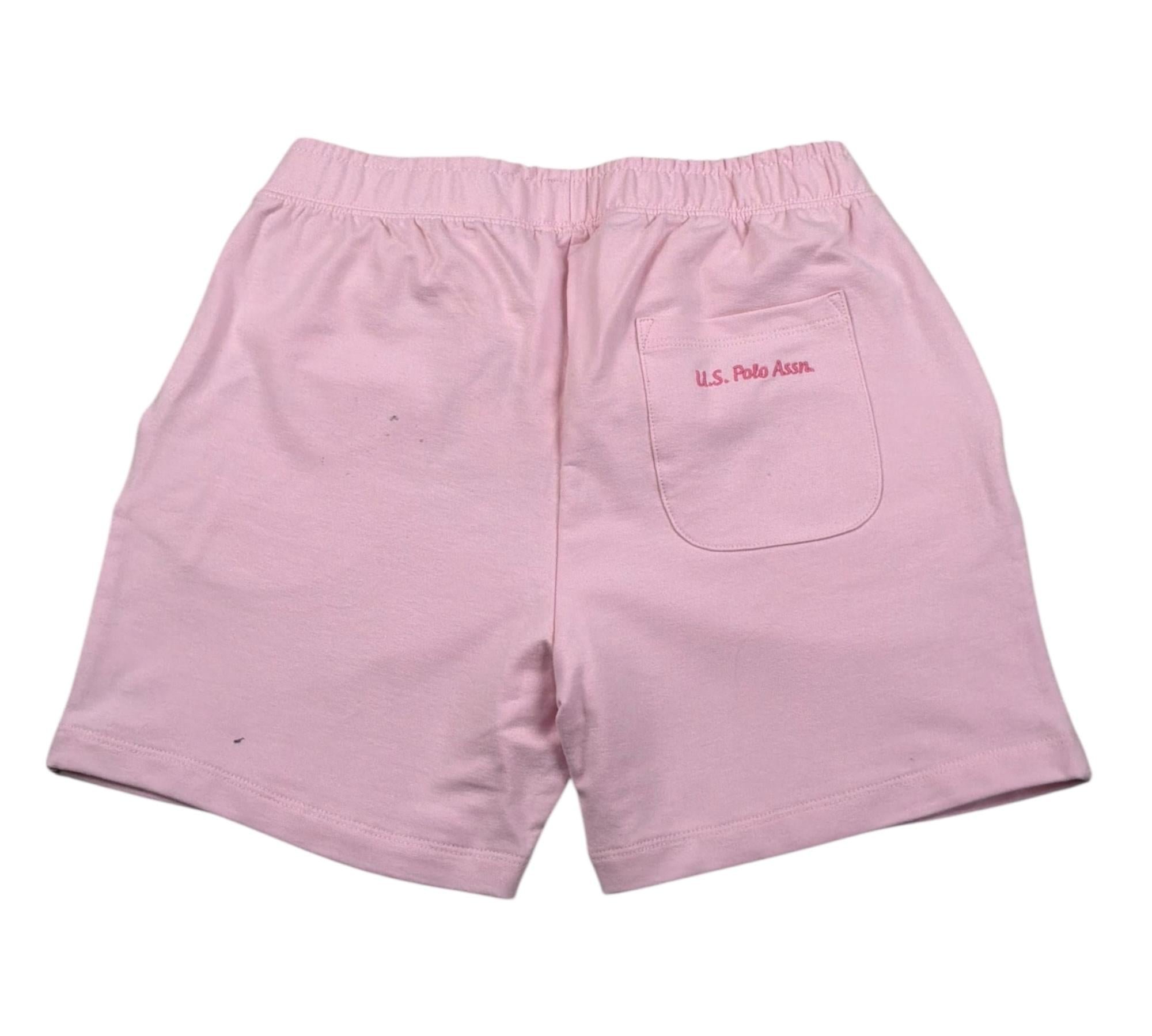 U.S. Polo Assn Short Tinta Unita con Logo per Bambina US41631 ROSA U.S. POLO ASSN 