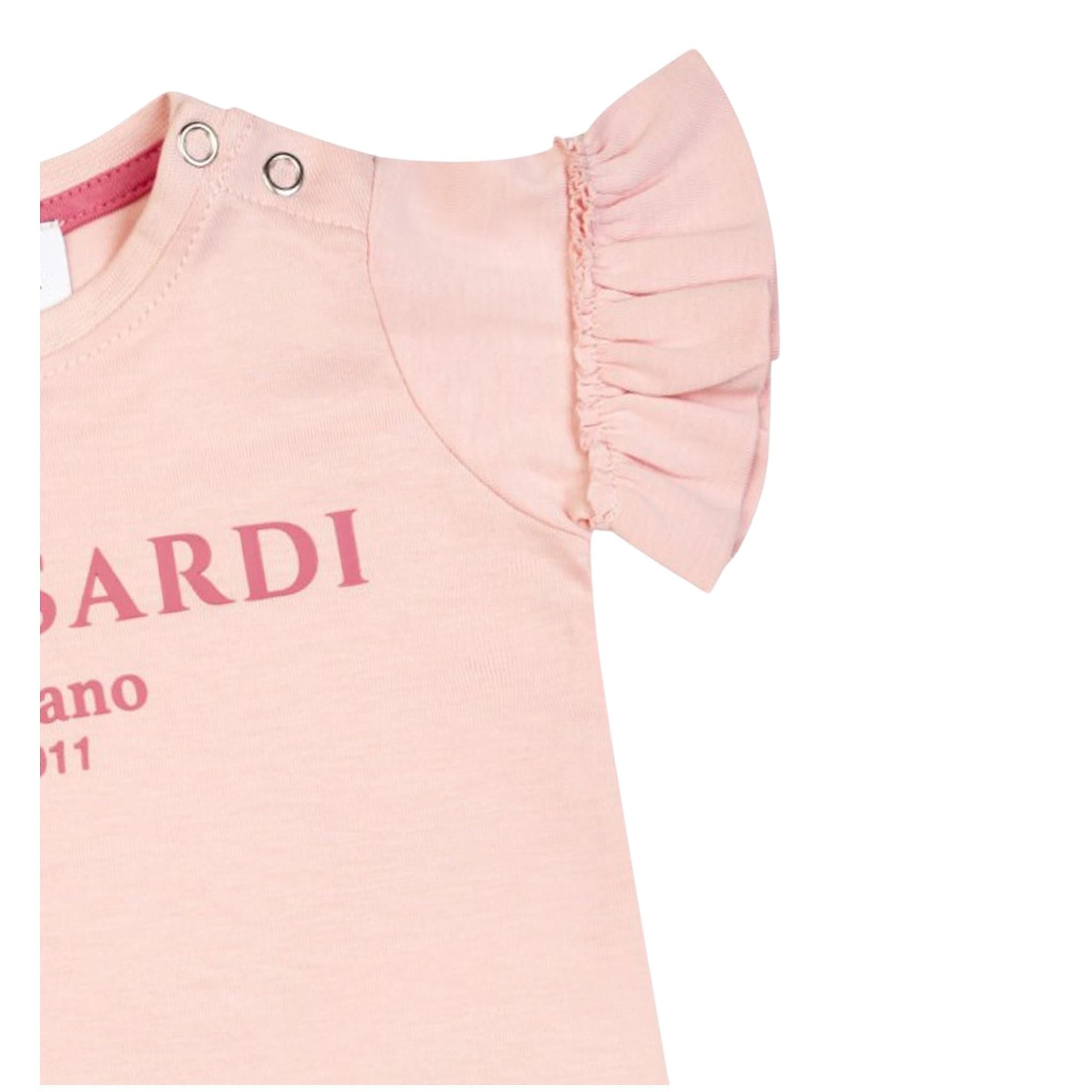 Trussardi T-Shirt Tinta Unita con Stampa per Neonata TIP25001TSS ROSA TRUSSARDI 