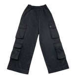 Dondup Pantalone Modello Cargo Tinta Unita Con Elastico In Vita Nero Per Bambina